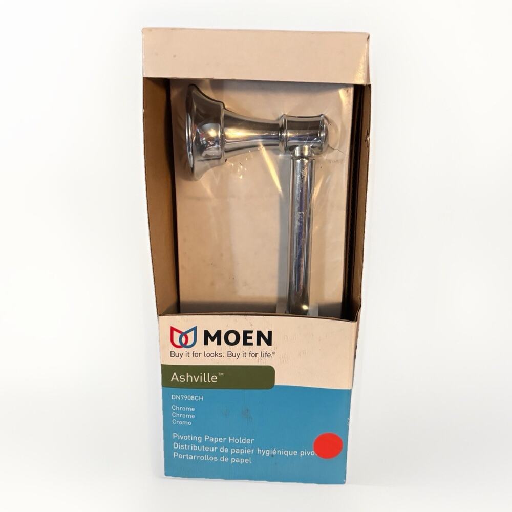 Moen Ashville Pivoting Double Post Toilet Paper Holder in CHROME / New